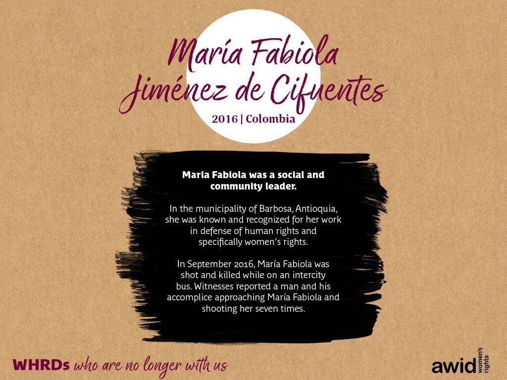 María Fabiola Jiménez de Cifuentes | AWID