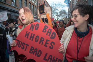 Sex Workers on strike in London, March 2020