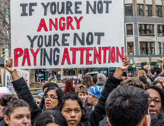 Feminists protesting in the streets