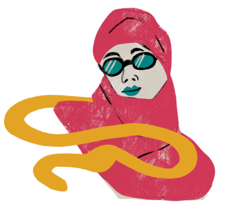 Woman with hijab-squiggle