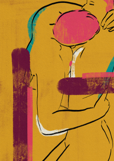 Cover for article A Collective Love Print showing two people kissing