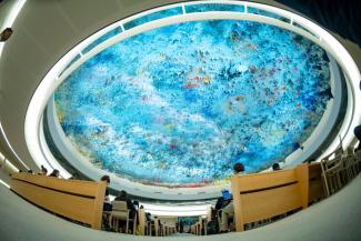Photo of a conference room during the 50th session of the Human Rights Council