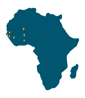 Blue map of Africa. Carte bleue de l'Afrique. Mapa azul de África.