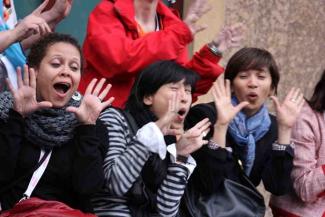 Three happy women