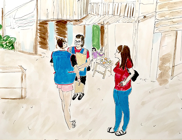 Casa Trans Zuleymi - 3 people standing, talking in the street (610x470) Casa Trans Zuleymi - 3 people standing, talking in the street (610x470)