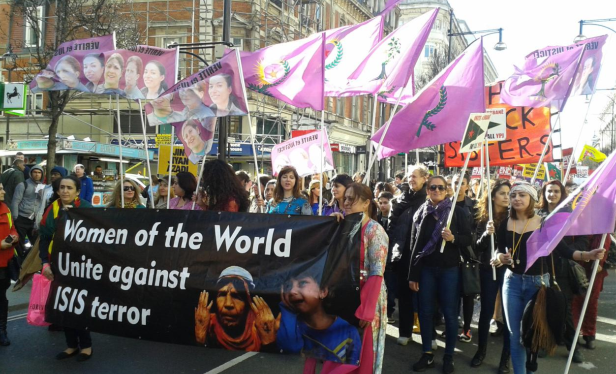 Kurdish Women Marc Against ISIS in London